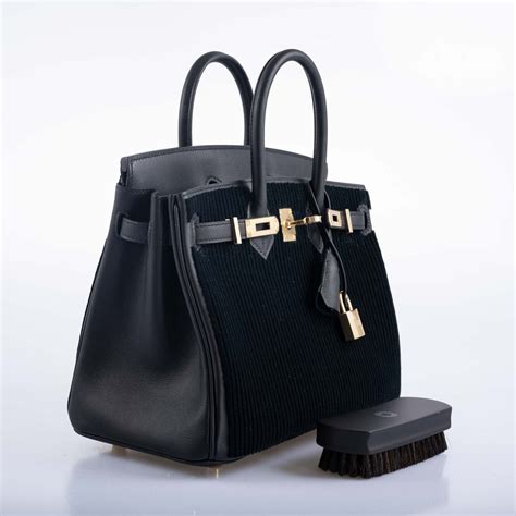 Hermès Birkin 25 Black côte à côte tuffetage and Swift